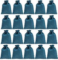 IBLUE 5”*7” Burlap Gift Pouches 20 Pack Drawstring Party Jewelry Wedding Favor Bag Candy Snack Sacks for DIY Craft Christmas Birthday P004 (Green)