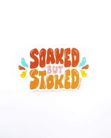 Deep End | Soaked but Stoked Swimming Vinyl DIY Car or Truck Bumper Sticker Decal Graffiti Patches for Hydro Flasks Motorcycle Bicycle Luggage Skateboard Laptop or Cell Phones