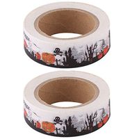 uxcell Washi Paper Castle Pattern Office Box Cardboard Label Tape Roll 10M Length 2pcs