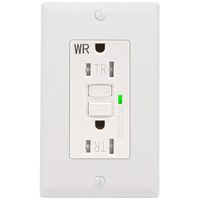 GFCI Outlet 15 Amp, UL Listed, Tamper-Resistant, Weather Resistant Receptacle Indoor or Outdoor Use, LED Indicator with Decor Wall Plates and Screws (White)