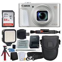 Canon PowerShot SX730 HS Digital Camera (Silver) + 64GB Memory Card + Point & Shoot Case + Flexible Tripod + LED Video Light + USB Card Reader + Lens Cleaning Pen + Cleaning Kit + Accessory Bundle