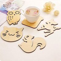 Hyalo (TM) 1 pc Cartoon animal wooden placemat coasters disc pads bowl pad pot holder dining table mat coaster heat insulation pad