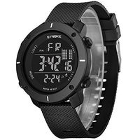 Fxbar, Men Sport Watch Round Dial Case LED Screen Digital Sports Watch Men Watch(Black)