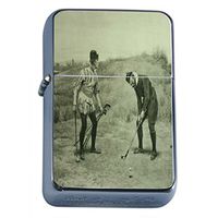 Perfection In Style Silver Flip Top Oil Lighter Vintage Golf Design 013