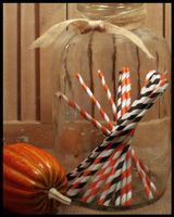 Halloween, Vintage Candy Striped Paper Drinking Straws 50 Ct.-Twilight Parties-