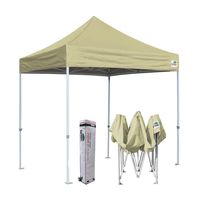 Eurmax 8x8 Feet Ez Pop up Canopy, Outdoor Canopies Instant Party Tent, Commercial Gazebo Bonus Roller Bag（Beige）