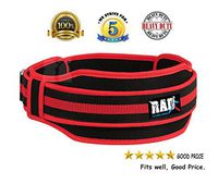 RAD Weight Lifting Belts Neoprene Double Belt Back Lumbar Support Fitness Exercise Bodybuilding (Red, Medium)