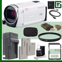 Canon VIXIA HF R600 Full HD Camcorder (White) + 64GB Green' s Camera Bundle 4