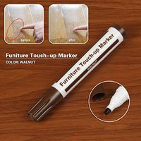 Clearance 🔥Tuscom Furniture Markers, Furniture Touch Up Marker, Scratch Repair Kit, Flet Tip Wood Markers, Markers and Wax Sticks, for Stains, Scratches, Wood Floors, Tables, Carpenters (Walnut)