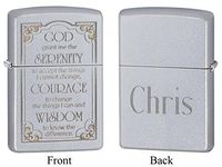 Personalized Zippo Serenity Prayer Satin Chrome Lighter with Free Engraving