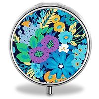 IMLONE Pill Organizer, Customized Floral Pattern Pill Boxes with 3 Components for Purse