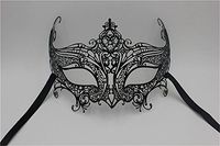 Mardi Gras Party Masquerade Mask,Female Crown Venice Halloween Metal mask COS Makeup mask Dance Princess Show Photo Props Gold Black Prom Masks