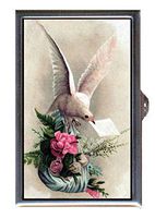 Dove Victorian Antique Scrapbook Rose Note Decorative Pill Box