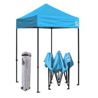 Eurmax 5x5 Ez Pop up Canopy Outdoor Heavy Duty Instant Tent Pop-up Canopies Sun Shelter with Deluxe Wheeled Carry Bag（Sky Blue）