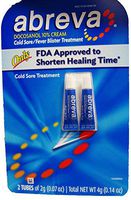 Abreva 2-0.07 OZ Cold Sore/Fever Blister Treatment, 0.14 OZ