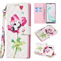 Amocase Wallet Case with 2 in 1 Stylus for Samsung Galaxy Note 10 Plus/Note 10 Plus 5G,Luxury 3D Panda Rose Art Printed Scratch Resistant Magnetic Kickstand Soft Silicone Strap PU Leather Case