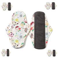 Aks Yue Reusable Sanitary Napkin Pads, Panty Lining with a Wet Bag, high-Flow Night-Washing Menstrual Sanitary Napkins (Pack of 5)