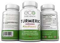 Turmeric Curcumin with Bioperine Highest Potency Premium Pain Relief & Joint Support with 95% Standardized Curcuminoids by Eco Pure Health