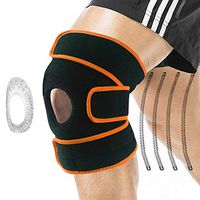 Oliomp Knee Brace Open Patella Stabilizer & Patella Gel Pads for Knee Support Knee Pads Support, Relieves ACL, LCL, MCL, Meniscus Tear, Arthritis, Tendonitis Pain, Adjustable Straps Breathable(Orange)
