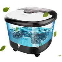 Foot Spa with Heat and Massage and Bubbles Jets, Feet Spa Bath Massager w/Motorized Shiatsu Massage Ball and Maize Roller, Multi-Modes Relieve Foot Pressure, Auto-Heating, Infrared Light