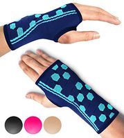 Sparthos Wrist Support Sleeves (Pair) – Compression Wrist Brace for Men and Women - Carpal Tunnel Tendonitis Arthritis Pain Relief for Sports Injuries Arthritic Wrists Palm Hand Pain RSI (Blue-M)