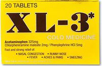 XL-3 Cold Medicine | Non-Drowsy Fast Acting Strong Flu Symptom Relief of Fever, Nasal Congestion, Sneezing, Aches, and Pains; 20 Tablets