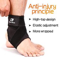 Kybcilor Ankle Brace, Adjustable Compression Ankle Sleeve for The Plantar Fasciitis, Achilles Tendon, Slight Sprain, Exercise (Black, M)