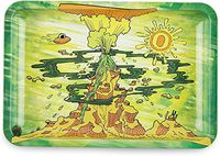 Ooze - Metal Rolling Tray - Small 7.5"x6" - Rolling Tray - Ashtray - Rolling Tobacco Tray (Eruption)
