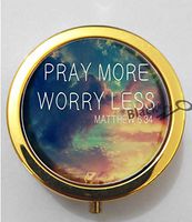 BlackKey Pray More Worry Less 3-Compartment Decorative Pocket Gift Box Case Organizer for Pill, Color 2-820