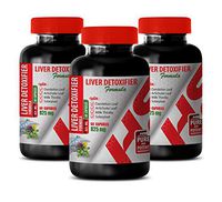 Liver Cleanse Milk Thistle - Liver DETOXIFIER Formula 825 MG - protease Enzyme Supplement - 3 Bottles 180 Capsules