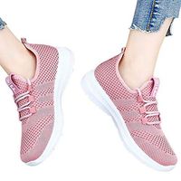 Veodhekai Women Flats Shoes Soft Anti-Slip Sport Shoes Walking Sneakers Running Soft Shoes Students Party Work Sneakers Pink