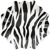 Black and White Coordinating Classics Zebra Star Serving Plate 11in 8ct