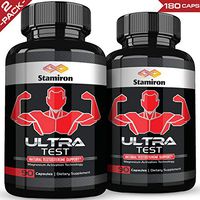 (2-Pack) Stamiron Ultra Testosterone & Nitric Oxide Boost for Men Complete Test Boost for Enhanced Drive, Energy, Strength, Stamina, and Focus Male Boost Testosterone Supplement 90 Capsules