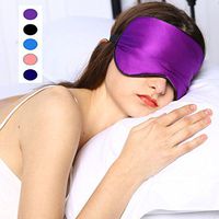 Silk Sleep Mask & Blindfold, Soft Eye Mask with Adjustable Head Strap, Deep Rest Eye Masks for Sleeping Night Eyeshade, Eye Cover for Travel, Shift Work & Meditation (Purple)