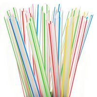ALINK Extra Wide Fat Boba Straws, 1/2" Jumbo Plastic Striped Smoothie Straws for Bubble Tea and Milkshake, Pack of 100