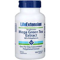 Mega Green Tea Extract (Decaffeinated), 100 vcaps by Life Extension (Pack of 6)