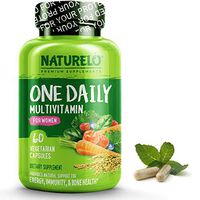 NATURELO One Daily Multivitamin for Women - Best for Hair, Skin, Nails - Natural Energy Support - Whole Food Supplement - Non-GMO - No Soy - Gluten Free - 60 Capsules | 2 Month Supply