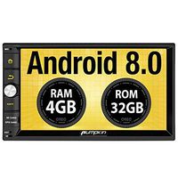 PUMPKIN Android 8.0 Car Stereo Double Din 4GB with GPS and WiFi, Android Auto, Support Fastboot, Backup Camera, 128GB USB SD, Aux, 7 inch Touch Screen