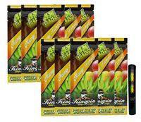 Herb Airtight Tube Pocket Protector with Kingpin Mango Tango Hemp Wraps 10 Count DC Crafts Nation- Rasta Skull
