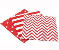 Red Paper Napkins, Decorative and Biodegradable Napkins for Party Events 60count, folded 6.5” x 6.5”, unfolded 13” x 13”