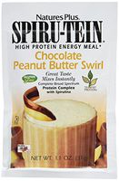 NaturesPlus SPIRU-TEIN Shake - Chocolate Peanut Butter - 8 Packets, Spirulina Protein Powder - Plant Based Meal Replacement, Vitamins & Minerals For Energy - Vegetarian, Gluten-Free - 8 Servings