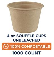 100% Compostable Cups by World Centric, Made from Unbleached Plant Fiber, 4 oz. (Pack of 1000)