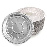 8.5" Round Disposable Aluminum Foil Pan with eco-Friendly Paper Cover (30 Pieces)