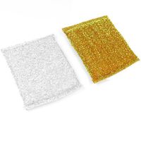 uxcell Metallic Thread Sponge Wraped Dish Pad Cleaner 2 Pcs