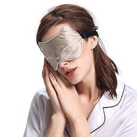 LilySilk 100% Pure Silk Filled Sleep Eye Mask with Cat Pattern Cute Luxury Embroidery Natural Taupe