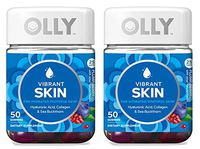 Olly TJEUNXCN Vibrant Skin Gummy Supplement HYALURONIC Acid, Plump Berry, (25 Day Supply) (Packaging May Vary), 2 Pack of 50 Gummies