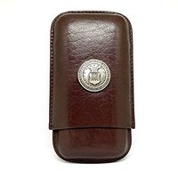 Genuine Leather US Air Force Cigar Case 3-Finger with 3 Cigar Holders - Pocket-Sized Cigar Case for Travel, Gifts for Men by Cigar Cutters by Jim