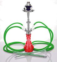 4 hose 23" Nor Red Hookah Shisha Nargila water glass vase pipes smoke sale