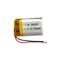 3.7V Rechargeable 502030 Replacement Battery 250mAh with JST Ph1.25 Plug for VXI BlueParrott B250-XT Wireless Bluetooth Headset, Mp3 Keychain Cam 808 Small Camera Batteries and More