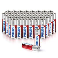 Philips AA Batteries, 40-Pack 1.5V 2500mAh High Performance Non-Rechargeable AA Alkaline Battery